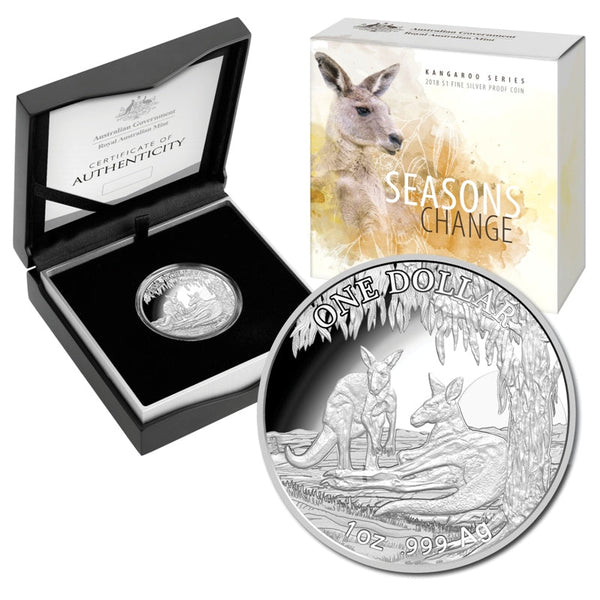 2018 Australian Kangaroo Series 'Seasons Change' 1oz Silver Proof Coin