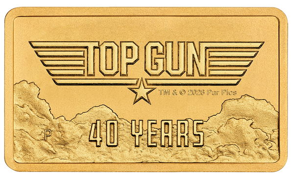 40 Years of Top Gun 2026 1g Gold Rectangle Coin