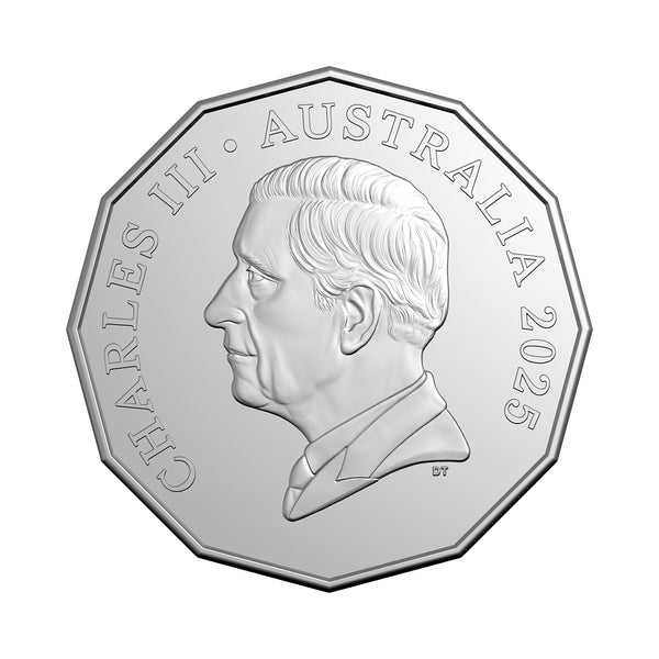 2025 King Charles 50c Royal Australian Mint Roll - Non-Premium (Includes Protective Tube)