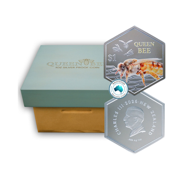 2026 Queen Bee 1oz Silver Coloured Proof Coin