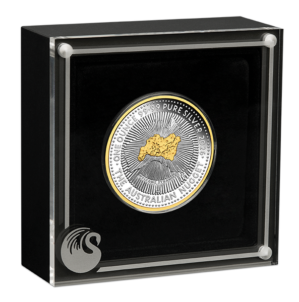 2026 Australian Nugget 40th Anniversary 1oz Silver Proof Gilded Coin
