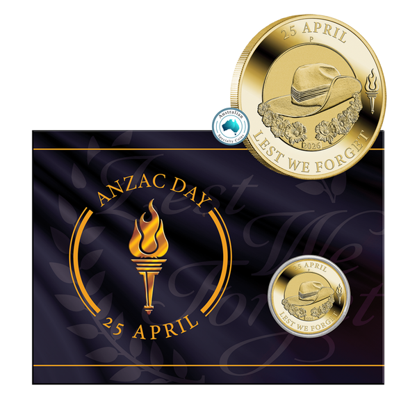 2026 Anzac Day Lest We Forget $1 AlBr Uncirculated Coin