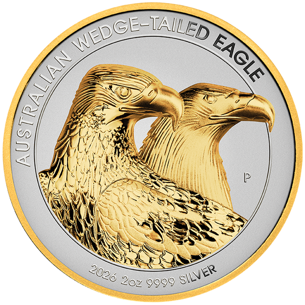 2026 Australian Wedge-Tailed Eagle 2oz High-Relief Gilded Coin