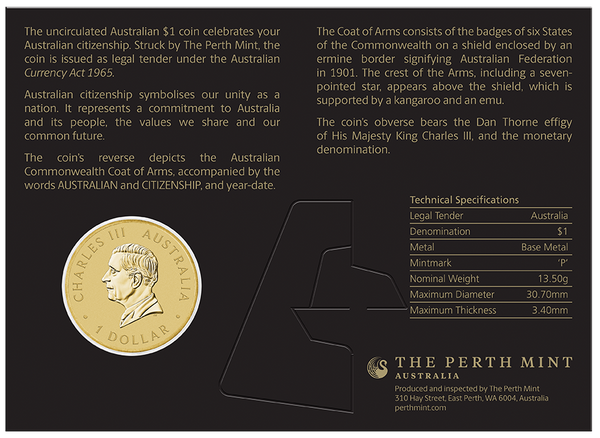 2027 Australian Citizenship $1 Carded Coin