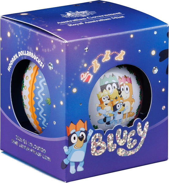2025 Bluey Christmas $1 Silver Proof Coin