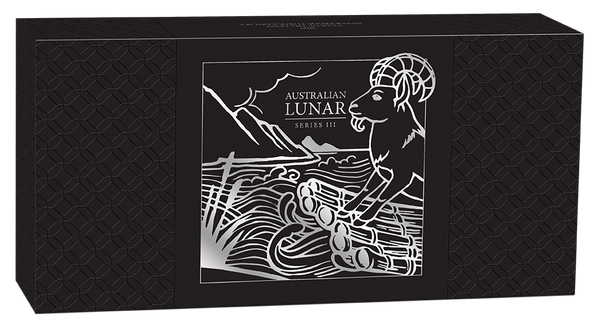 2027 Australian Lunar Series III Year of the Goat Silver Coin Trio