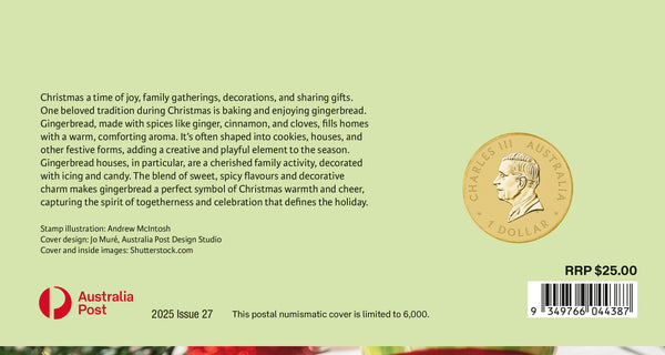 2025 Merry Christmas 'Gingerbread Man' $1 Coloured Coin PNC