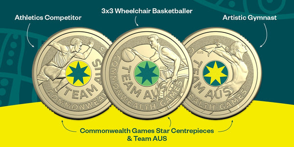 2026 Australia Commonwealth Games Team $2 Colour Aluminium-Bronze 3-Coin Uncirculated Set
