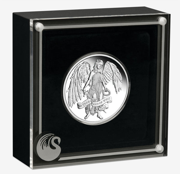 2025 End of WWII 80th Anniversary 'Winged Victory' 1oz Silver Proof Coin