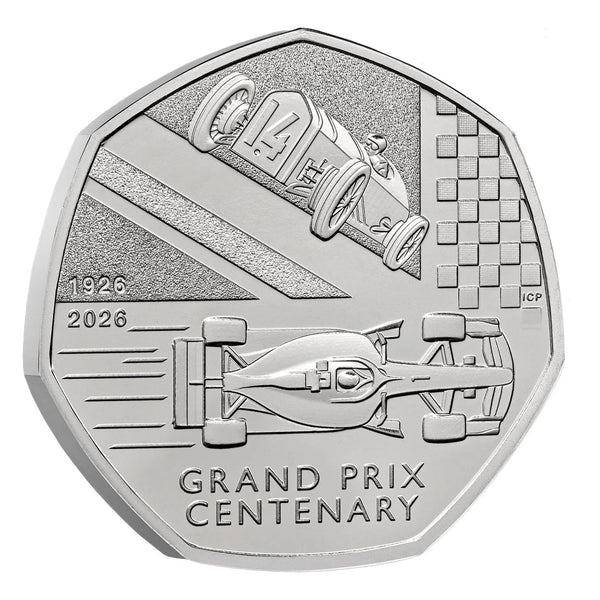 2026 British Grand Prix 2026 100 Years 50p Brilliant Uncirculated Coin