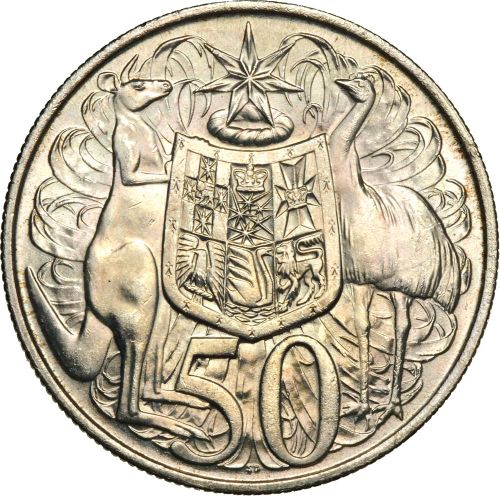 1966 Round Silver 50c Unc Carded