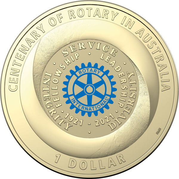 2021 Centenary of Rotary Coloured $1 Carded