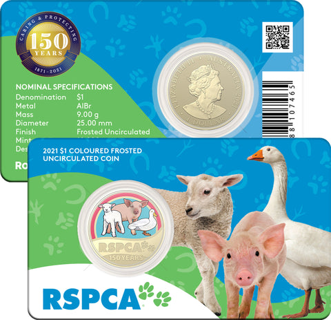 2021 RSPCA Australia 150th Anniversary 'Farm Animals' $1 Carded