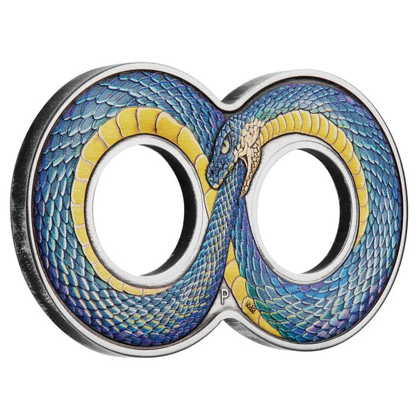 2022 Ouroboros 2oz Silver Antiqued Coloured Coin