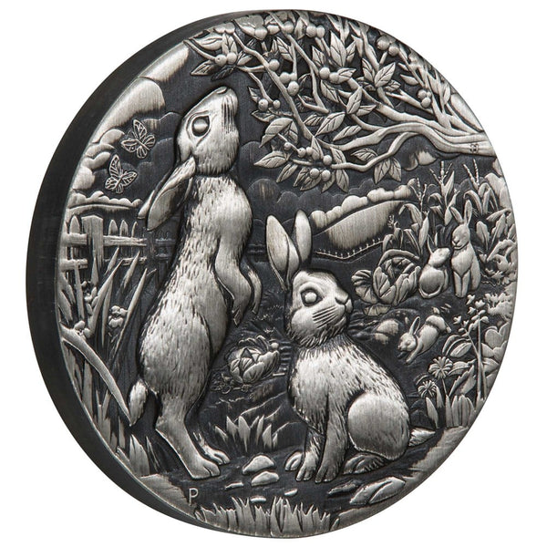 2023 Australian Lunar Series III Year of the Rabbit 2oz Silver Antiqued Coin