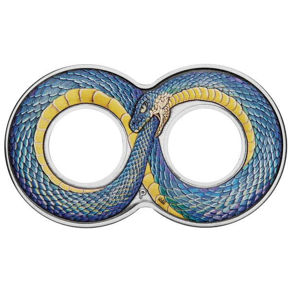 2022 Ouroboros 2oz Silver Antiqued Coloured Coin