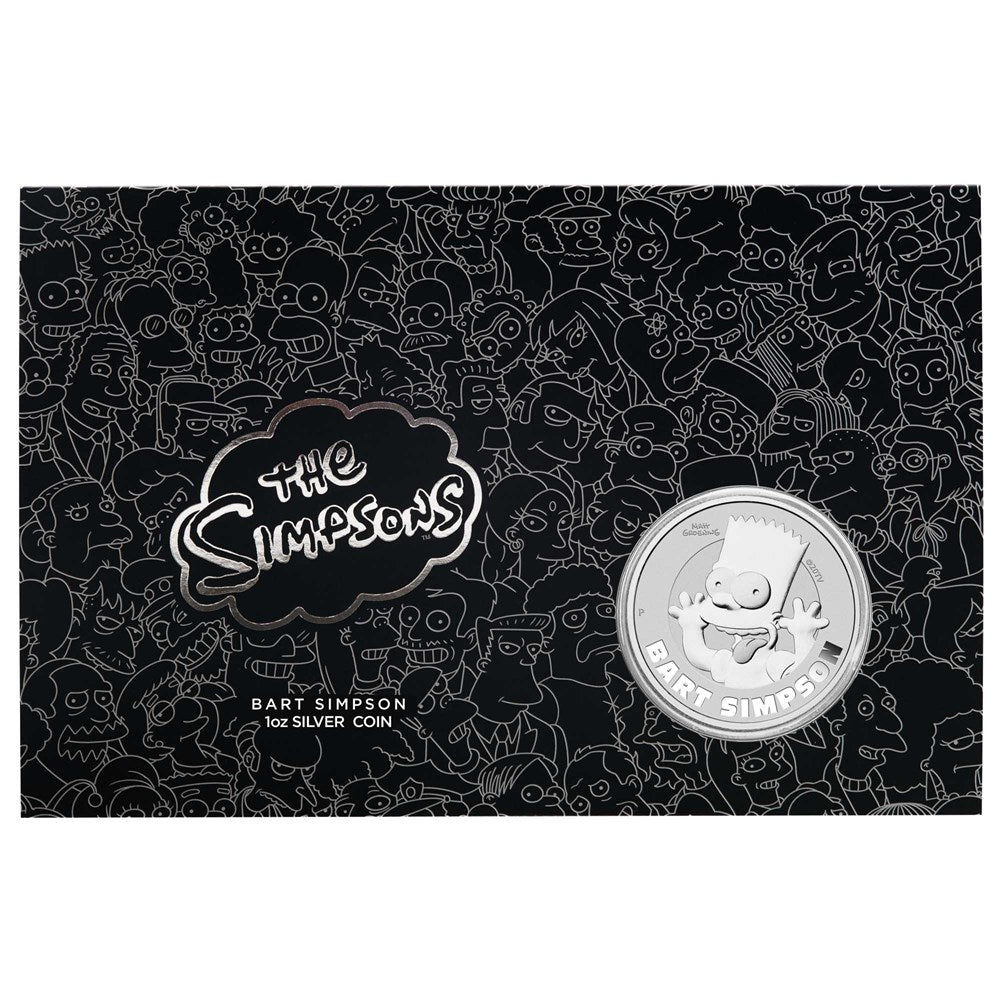 2022 Bart Simpson 1oz Silver Coin In Card