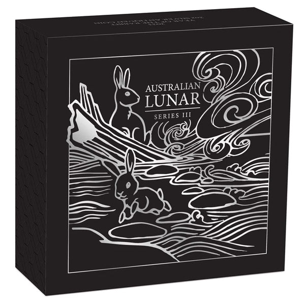 2023 Australian Lunar Series III Year of the Rabbit 2oz Silver Antiqued Coin