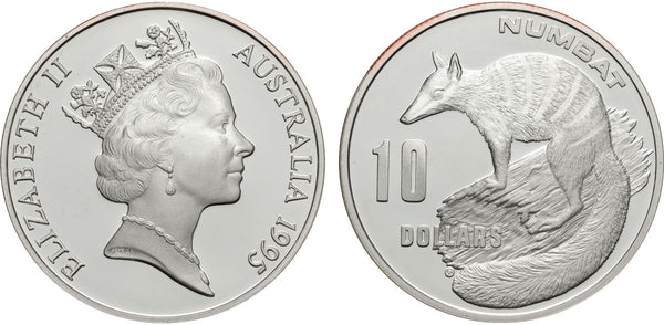 1994 RAM Endangered Species Numbat $10 Silver Proof (Piedfort)