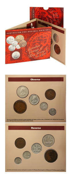 Australian Pre-Decimal Coin Set 1911 - 1936 King George V Mint Set