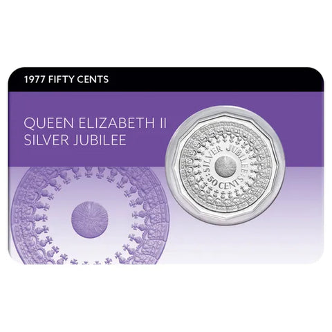 1977 Queen Elizabeth II Accession Silver Jubilee 1977 50c Cu-Ni Coin Pack