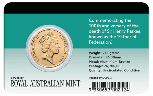 1996 Sir Henry Parkes $1 Al-Br Coin Pack