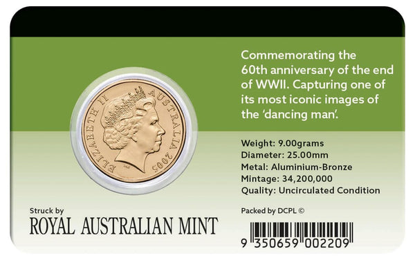 2005 End of WWII 60th Anniversary $1 Dancing Man Al-Br Coin Pack