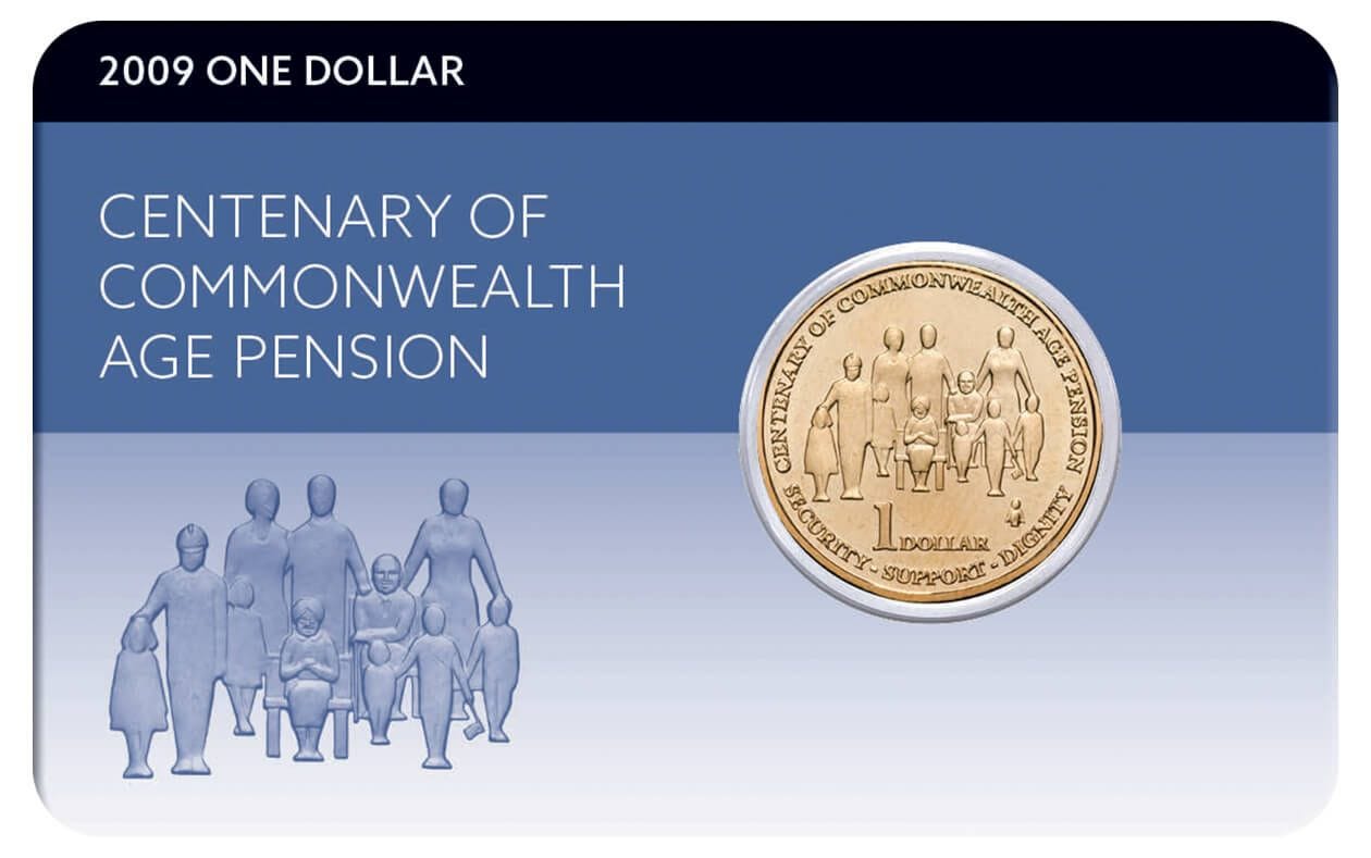 2009 Centenary of Commonwealth Age Pension $1 Al-Br Coin Pack