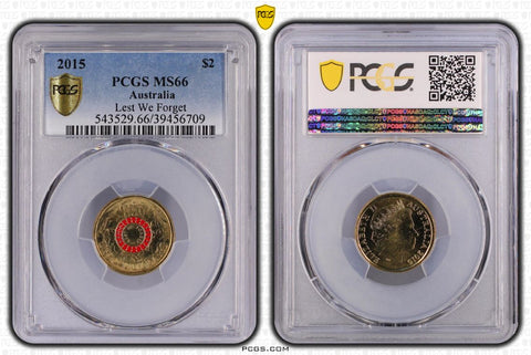 2015 Australian $2 Lest We Forget PCGS MS66