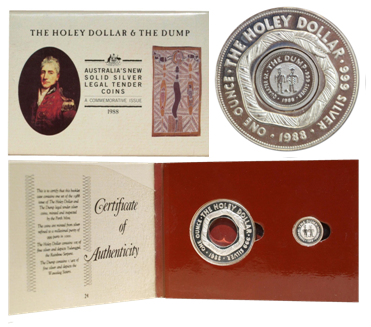 1988 Holey Dollar and Dump Silver Coin Set