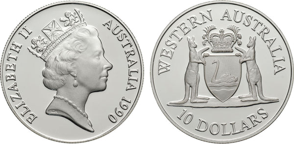 1990 State Series - Western Australia $10 Silver Proof Coin