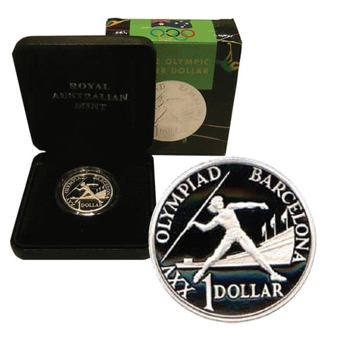1992 Barcelona Olympic Silver $1 Proof Coin
