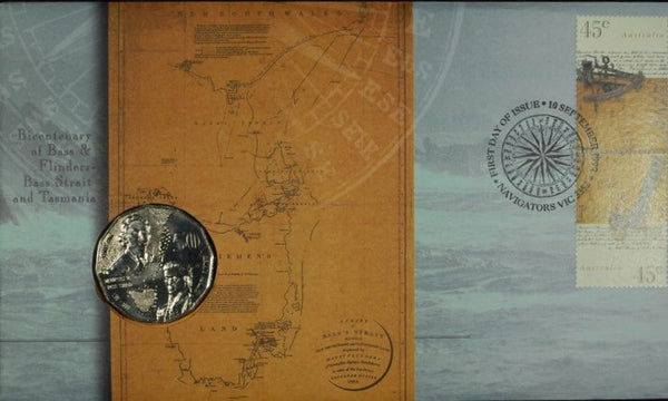 1998 Bicentenary of Bass & Flinders-Bass Strait & Tasmania 50c PNC