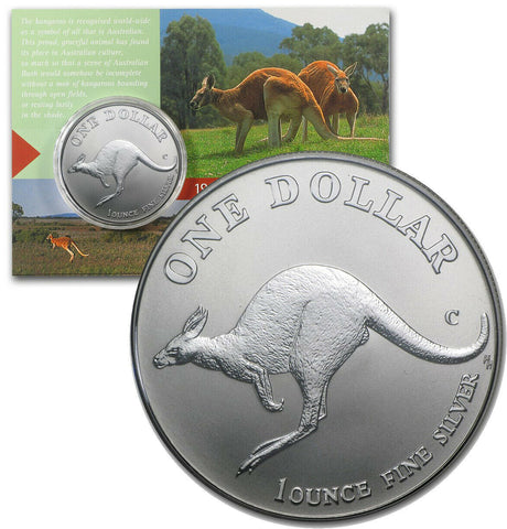 1998 Australian Kangaroo 1oz Silver $1 Frosted UNC Coin
