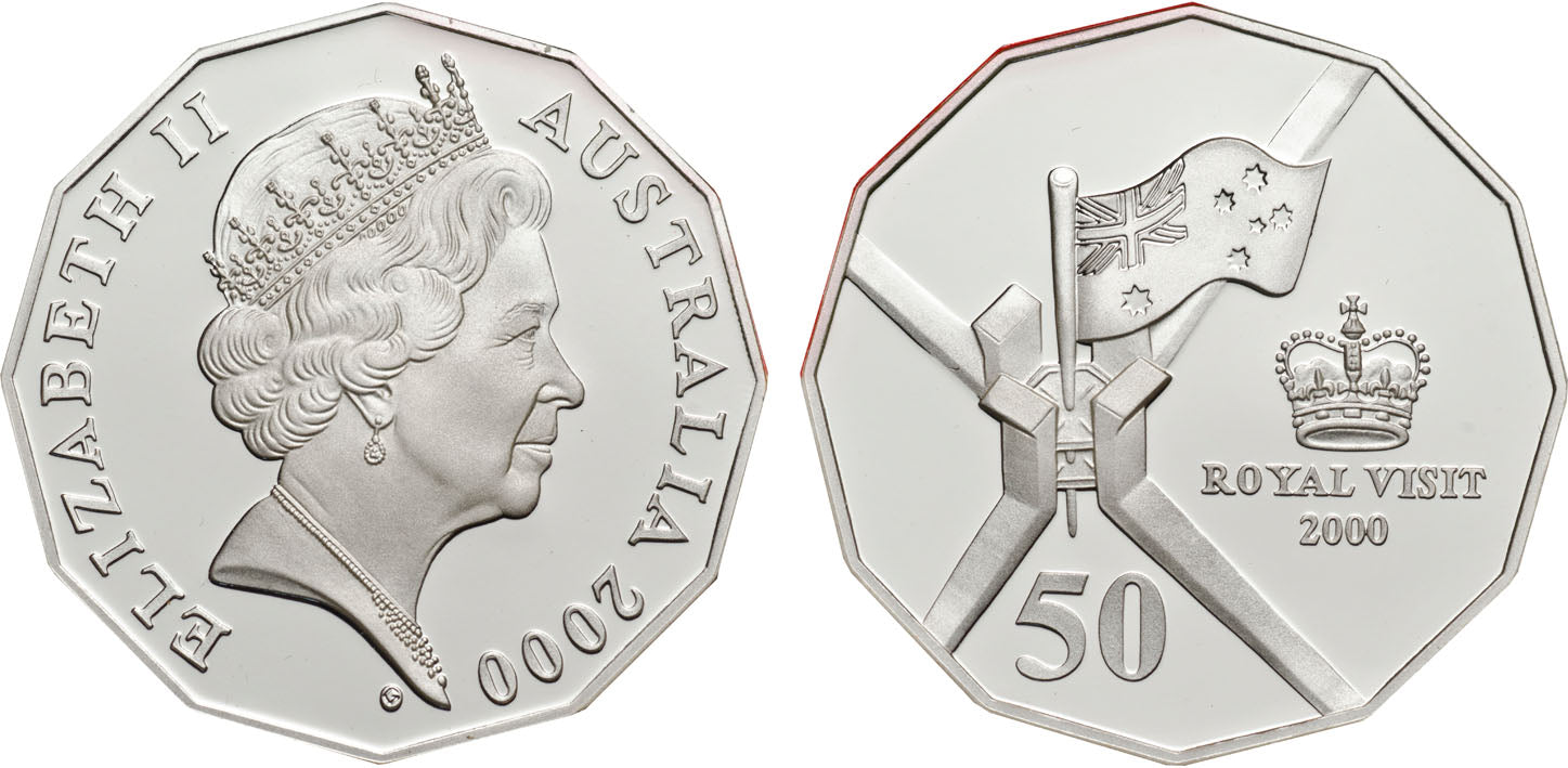 2000 Royal Visit 50c Proof Coin Australia Australian Specialty Coins 2000 Royal Visit 50c Proof Coin Australia Australian Specialty Coins