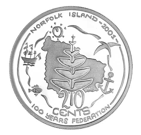 2001 Centenary of Federation 3 Coin Proof Set - Norfolk Island