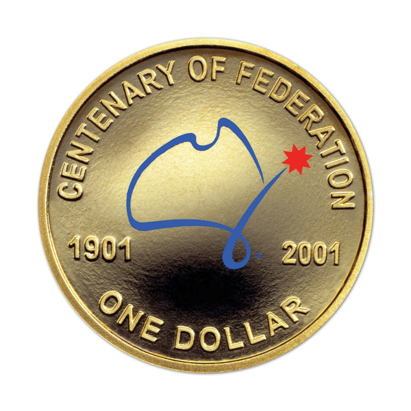 2001 Centenary of Federation Six Coin Proof Set with Colourised $1 and 50c