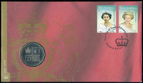 2002 Queen Elizabeth Accession 50c PNC