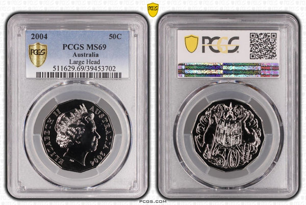 2004 Coat of Arms (Large Head) 50c PCGS MS69