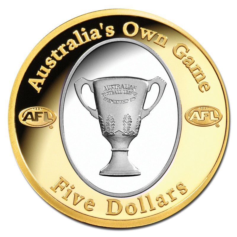 2004 Australia's Own Game - Selectively Gold Plated AFL $5 Proof Coin