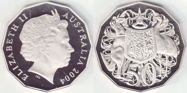 2004 Coat of Arms (Large Head) 50c PCGS MS69