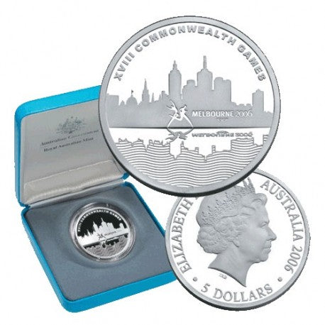 2006 Melbourne City of Sport $5 Fine Silver Proof Coin