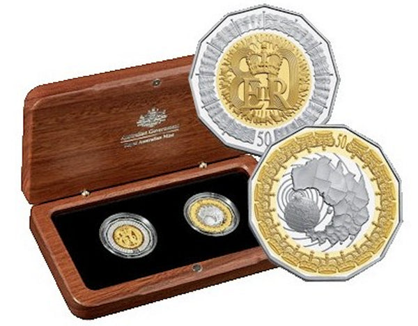 2006 Royal Collection Selectively Gold Plated 50c Silver Proof 2 Coin Set