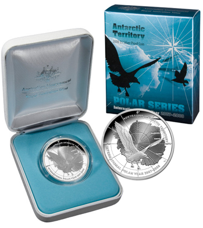 2008 Polar Series Antarctic Territory $5 1oz Silver Proof Coin