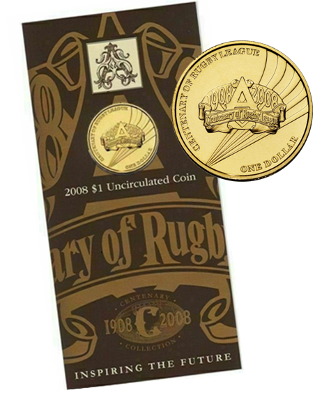 2008 Centenary of Rugby League $1 Uncirculated Coin