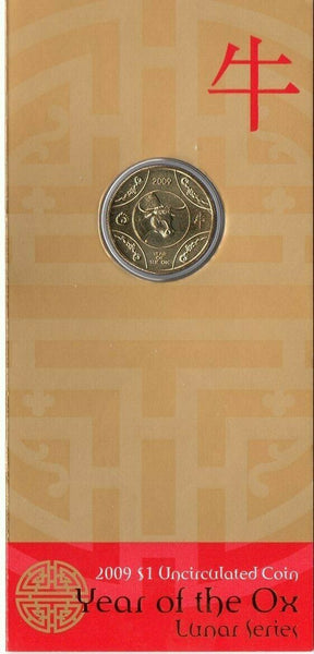 2009 Lunar Year of the Ox $1 AlBr Uncirculated Coin on Card
