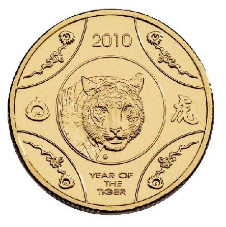2010 Lunar Year of the Tiger $1 AlBr Uncirculated Coin on Card