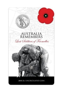 2010 Australia Remembers Lost Soldiers of Fromelles 20c Carded