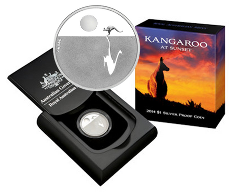 2010 Australia Kangaroo at Sunset $1 Silver Proof Coin