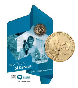 2011 - 100 Years of Census $1 Uncirculated Coin in Card